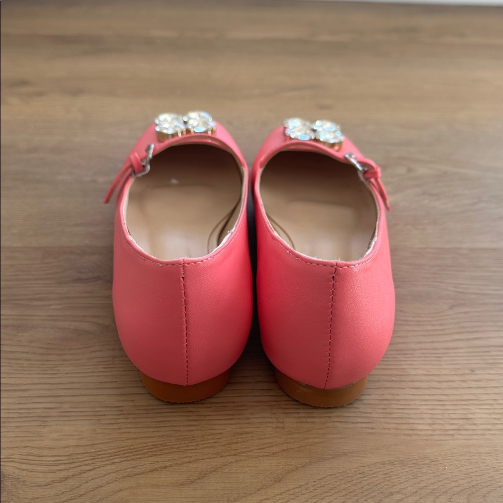 XYD Womens NEW Pink Rhinestone Buckle Strap Slip-On Flat Mary Jane Shoes Size 8 - Picture 6 of 9